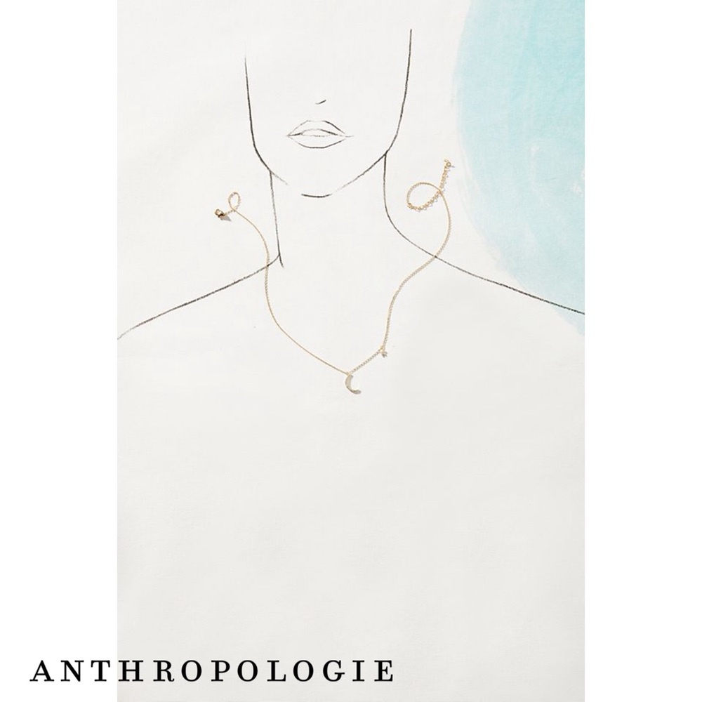 Anthropologie Star + Moon Pendant Necklace